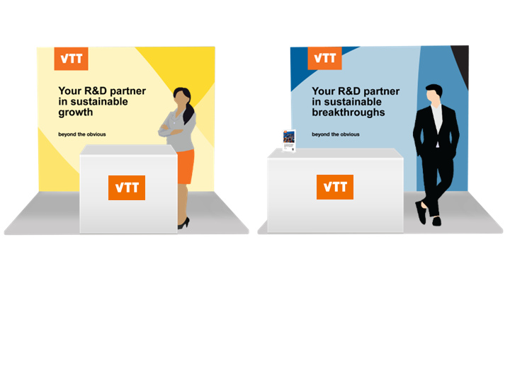VTT's booth layout for 3x3 stand