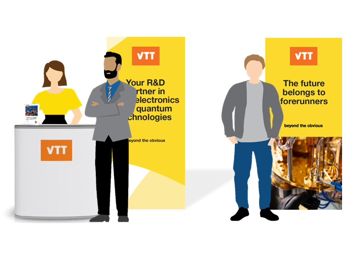 VTT's compact booth setup with rollup